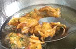 deep fry for onion pakoda